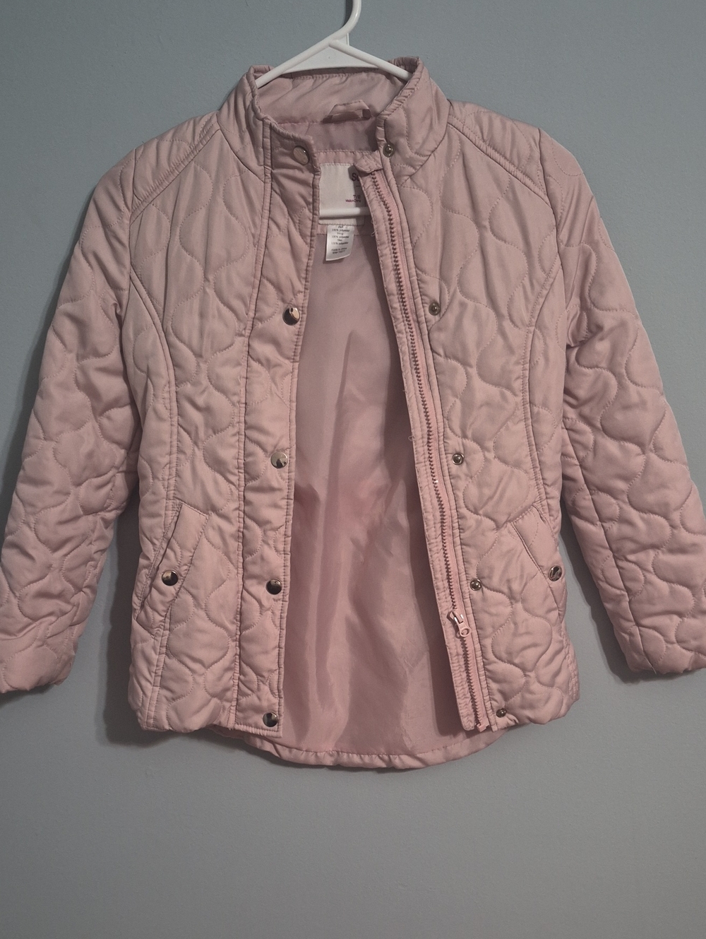 SO Girls Light Pink Quilted Puffer Jacket